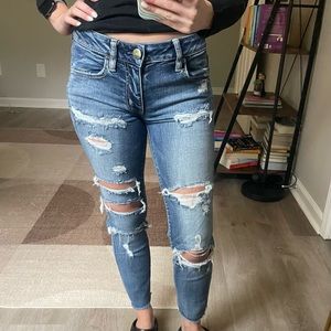 American Eagle ripped cropped jeans